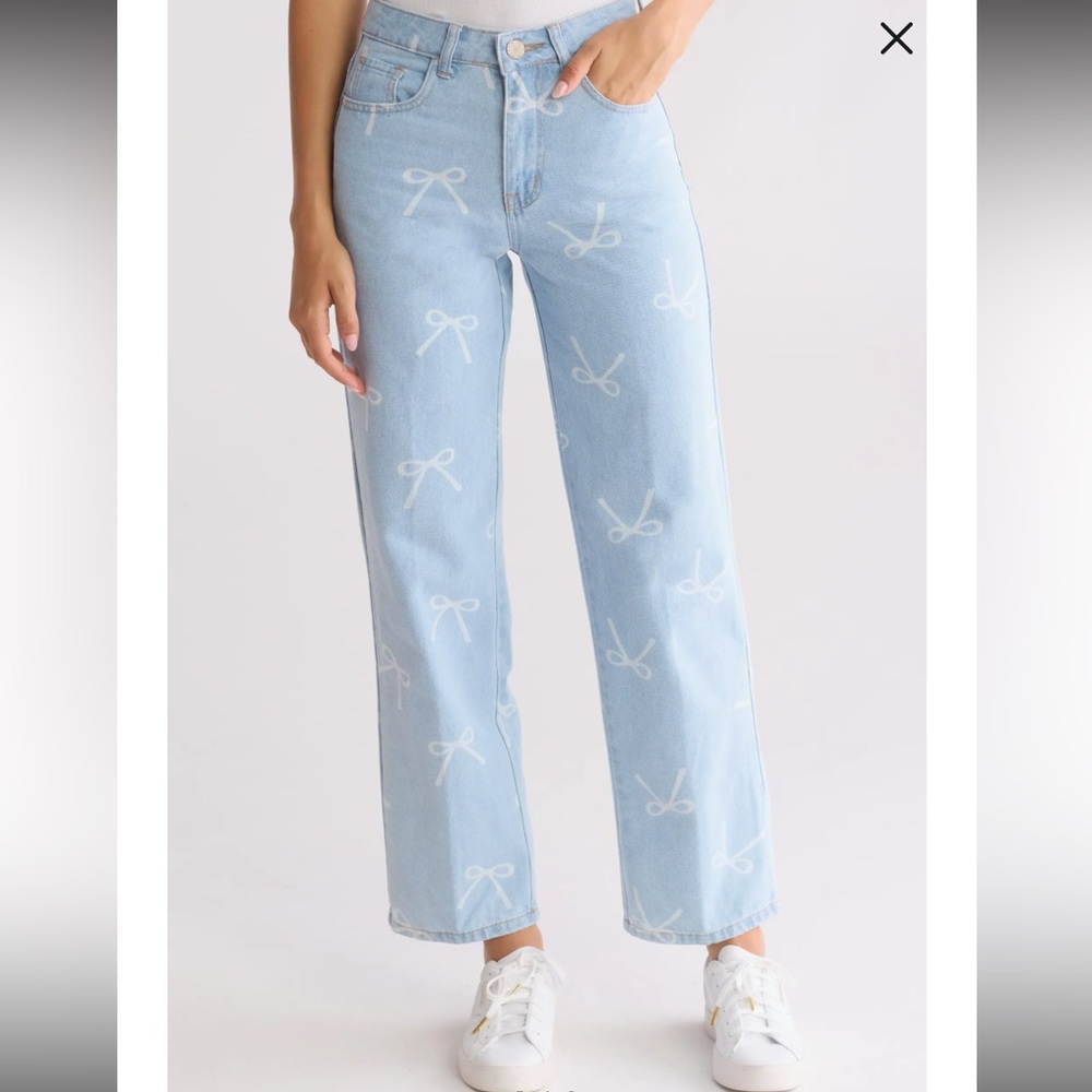 NWOT ✨😇 Flying Angel high rise jeans with bows, size 25